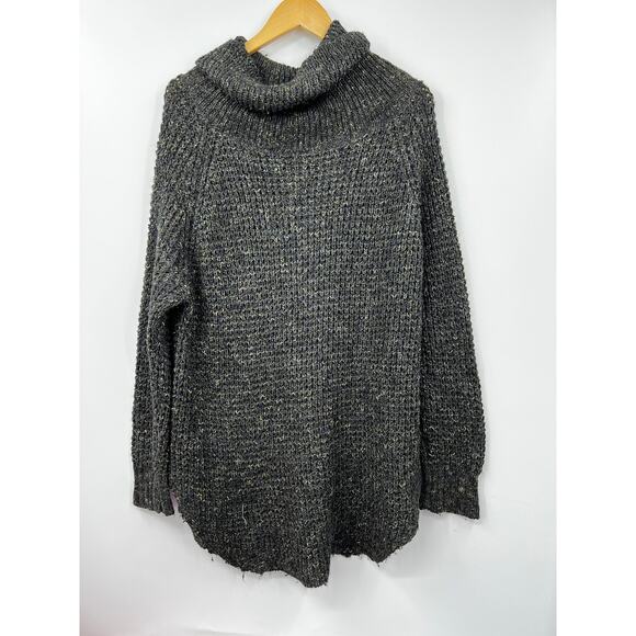 Free People Women's‎ Turtleneck Pullover Sweater Knit Stretch Black Size M - Picture 1 of 5